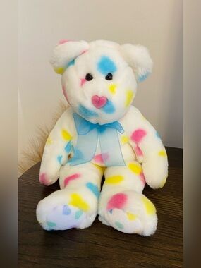 Ty Beanie Buddies Colourful Plush Bear, 14”2002